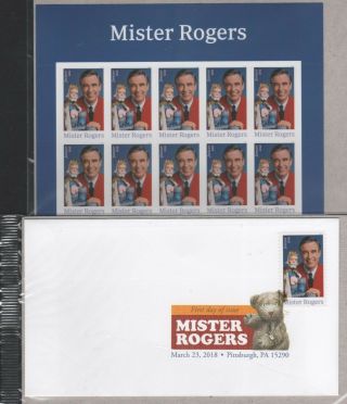 Us 2018 Scott 5274 Mr Rogers King Friday 13th - Forever Stamp Sheet,  Dcp Cover