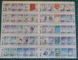 Solomon Islands 1987 Official Americas Cup Sheet 50 Stamps Mnh