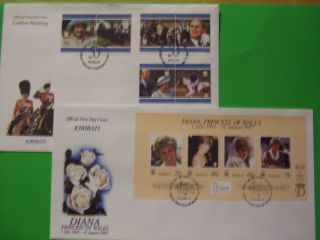 Kiribati 6 First Day Covers From 1991,  97,  98 & 99 - Queen,  Diana,  Nurnberg & Indepd