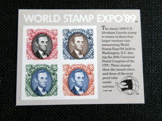 1989 Us Scott 2433 World Stamp Expo 
