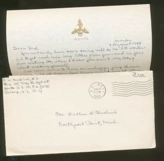 A28 - Wwii Us Navy Mail Cover,  U.  S.  N.  T.  S.  (wr).  With Letter