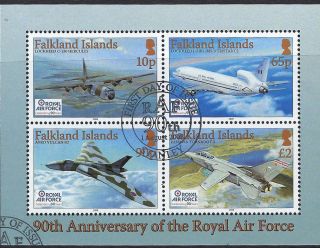 Falkland Islands:2008 90th Anniversary Of The Raf Min Sheet Sg Ms1108 Fine
