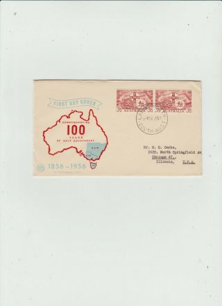 Australia 1956 Fdc 100 Yrs Responsible Government Wesley Cover