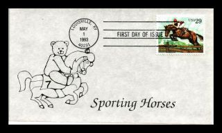 Dr Jim Stamps Us Sporting Horses Steeple Chase First Day Cover Teddy Bear Cachet