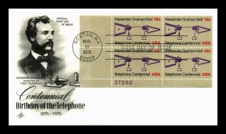 Dr Jim Stamps Us Telephone Centennial First Day Cover Plate Block Art Craft