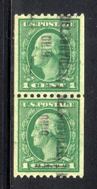 Us Stamp Gem 448 1c Washington,  Pair,  Centering,  Great Perfs