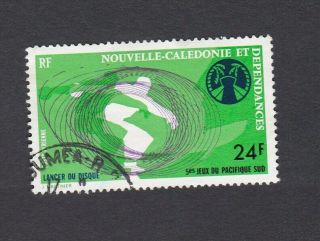 1975 Caledonia 24f Airmail Fifth South Pacific Games Discus Sg 555 F/vf