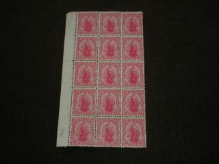 1909 Zealand Stamps Kevii 1d Carmine Sg405 Block Of 15 Stamps No Gum