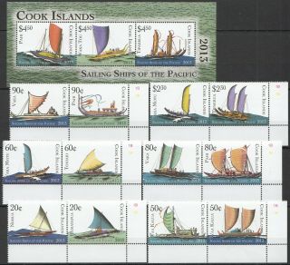 M767 2013 Cook Islands Sailing Ships Of The Pacific Michel 30 Euro 1kb,  Set Mnh