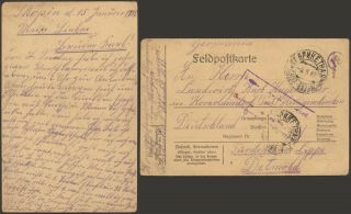 Russia Wwi 1917 - Pow Postcard To Germany - Censor 37176/6