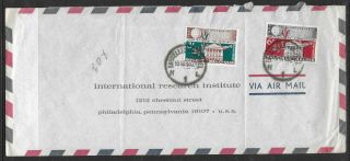 Belgium 1965 Airmail Cover To Philadelphia,  Pa.  ; Senate Bldg.  Scott 570,  571