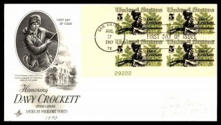 Mayfairstamps Us Fdc 1967 Davy Crockett Block Alamo Art Craft First Day Cover Ww