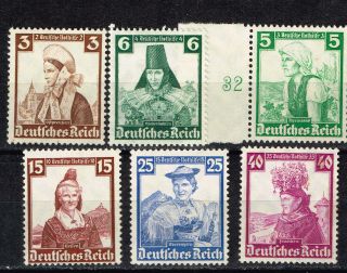 Germany Ww2 Third Reich Regional Women Stamps 1936 Mlh