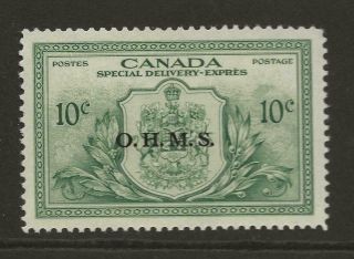 1950 Canada Sgos20 10c Green Special Delivery Stamp O.  H.  M.  S.  Fine Mnh Cat £15