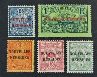Nystamps French Hebrides Stamp 1 - 5 Og H $50
