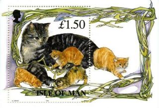 Isle Of Man 1996 Manx Cats Miniature Sheet Mnh