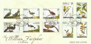 2002 Singapore Birds On Fdc - William Farquhar