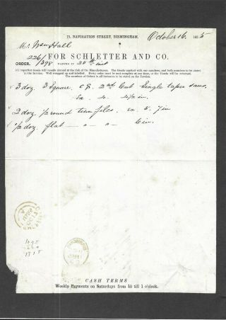 GB 1855 QV 1d red Entire Letter 75 BIRMINGHAM Spoon postmark to Sheffield 3