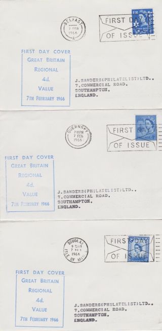 Stamps 1966 Gb Regional Guernsey Ireland Isle Of Man Postal History