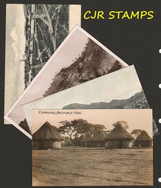 Rhodesia Bsac Era - Group Of 4 Different Post Cards - Mining Mines