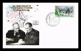 Dr Jim Stamps Invasion Of Europe Dday Fdc France European Size Cover