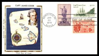 Mayfairstamps Us Fdc 1978 Capt James Cook Combo Colorano Silk First Day Cover Ww