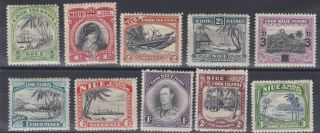 Niue 1944 - 46 S G 89 - 97 Set Of 9 Mh Cat £40 Toning To Some