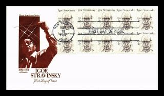 Dr Jim Stamps Us Igor Stravinsky Great Americans First Day Cover Block
