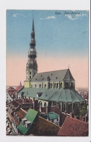Stamps 1922 Russia Latvia Latvija Picture Postcard Riga Church Postal History