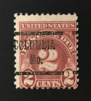 Columbia,  Missouri Precancel - 2 Cents Postage Due (u.  S.  J81) Mo