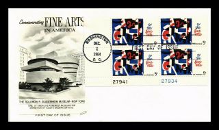 Dr Jim Stamps Us Fine Arts In America Guggenheim Museum Fdc Cover Plate Block