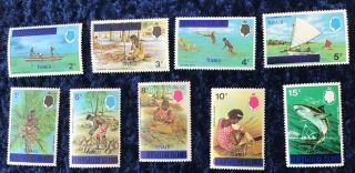 Tuvalu Elizabeth Ii.  1976 Definitives Sg 5/7 & 14/25 Mnh.
