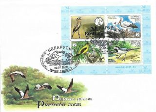 2002 Belarus Birds Miniature Sheet On Fdc