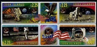 Herrickstamp Cook Islands Sc.  1149 - 50 Moon Landing Nh Stamps