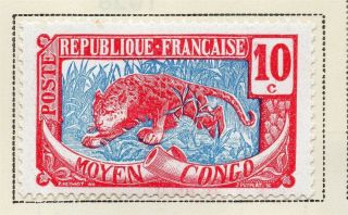 Middle Congo 1907 - 17 Early Issue Fine Hinged 10c.  324718