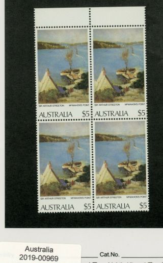 Australia 1979 Paintings - Mnh Block Of Four $5 Stamps With Edge (00969)