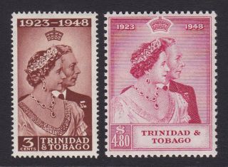 Trinidad & Tobago.  Sg 259 & 260,  1948 Royal Wedding.  Mounted.