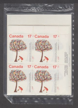 Canada Plate Blocks 842 17c X 16 United Nations Year Of The Child
