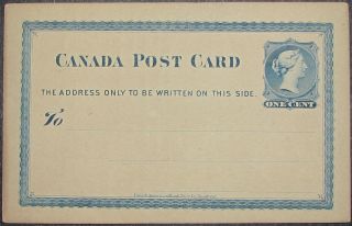 Canada Queen Victoria Post Card: Notice Of Weights And Measures Inspection - Rare