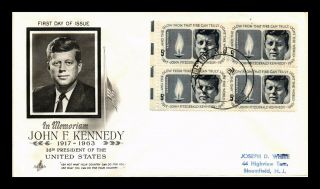 Dr Jim Stamps Us John F Kennedy Scott 1246 Art Craft First Day Cover Block
