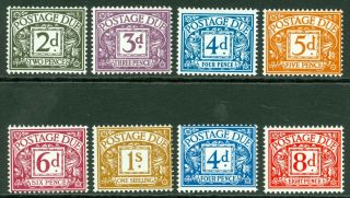 Sg D69 - 76.  1968 - 1969 Postage Due Set Of 8.  Fine Unmounted Cat £22