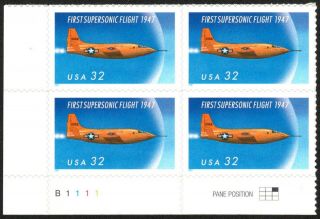 Usa Sc.  3173 32c Supersonic Flight 1997 Mnh Plate Block