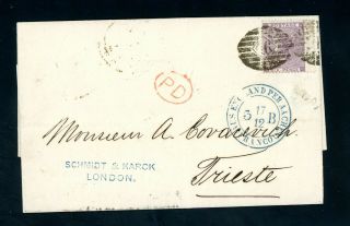 1864 Cover London - Trieste 