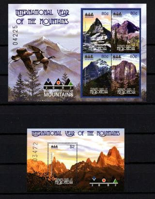 Micronesia,  Scott 492 - 493,  Set Of 2 Mini Sheets International Year Of Mountain
