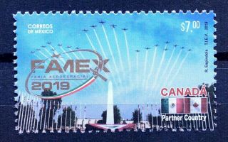 Mexico 2019 Famex Aerospacial Fair Military Airplane Aviation Flags Canada Mnh