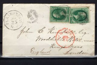 P113373/ United States – Scott 147 (x2) On Cover To London