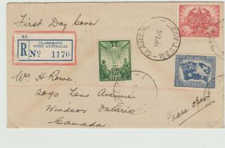 Australia 1946 Fdc Victory/peace Issue Reg.  Cover To Canada