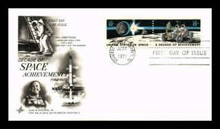 Dr Jim Stamps Us Decade Of Space Achievements Combo Fdc Cover Art Craft