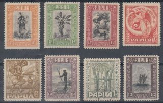 Papua 1930 Part Set To 1/3d.  (x8)