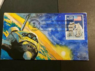 1980 $2.  40 Us Fdc Space Hand Painted Elain Thompson Artist Cachet Space 5/15